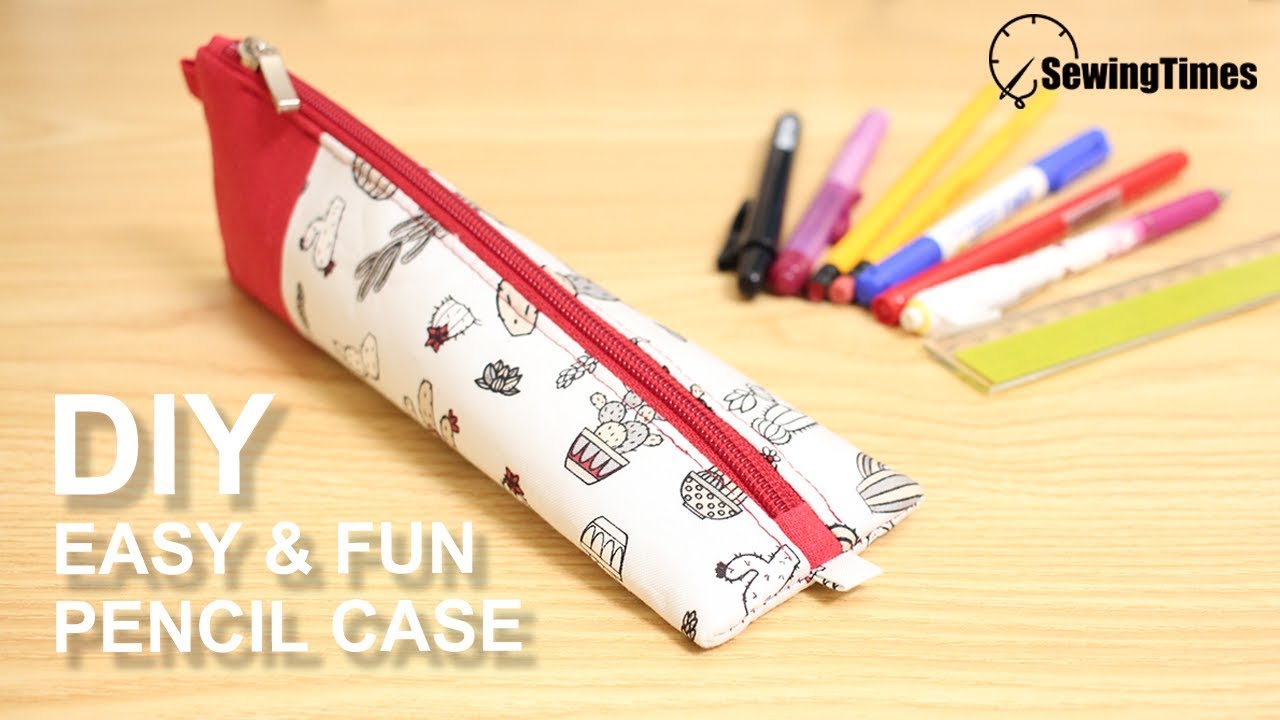 Как сшить простой пенал | своими руками косметичку с молнией | DIY EASY PENCIL CASE [sewingtimes]