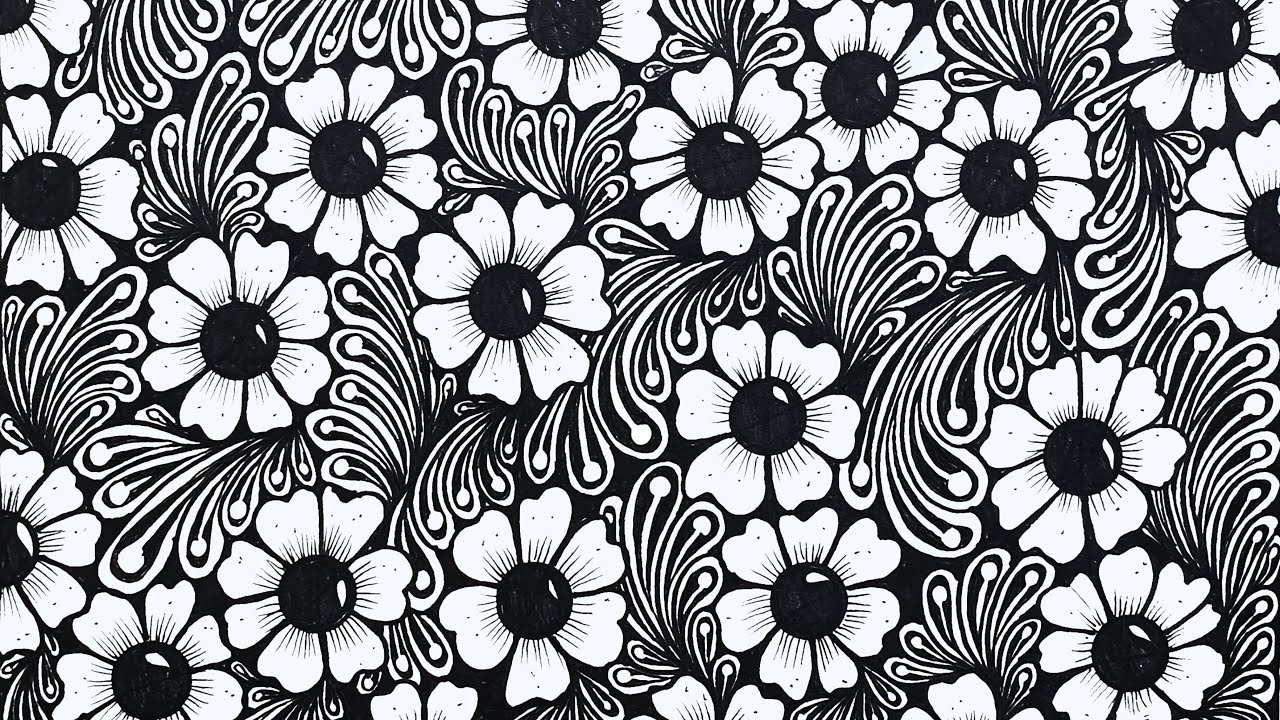 Flower Zentangle Art For Beginners | Flower Zentangle Pattern| Flower Doodle Pattern |Zendoodle