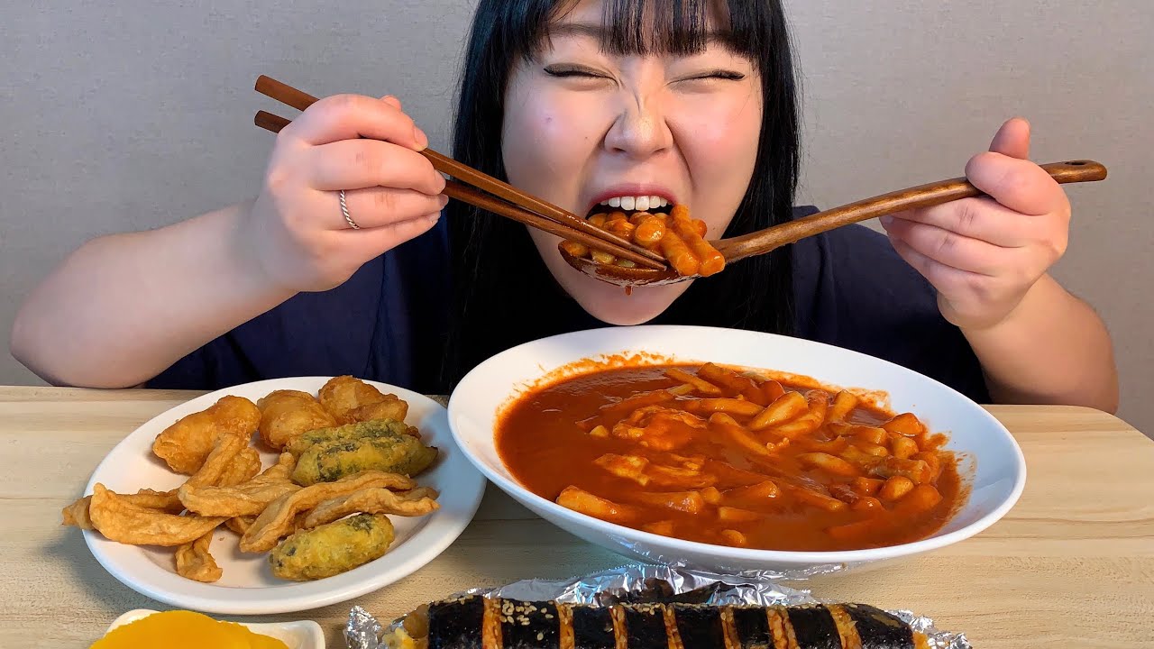 신전떡볶이 먹방🌶 신전치즈김밥 튀김과 함께😲 Tteokbokki MUKBANG