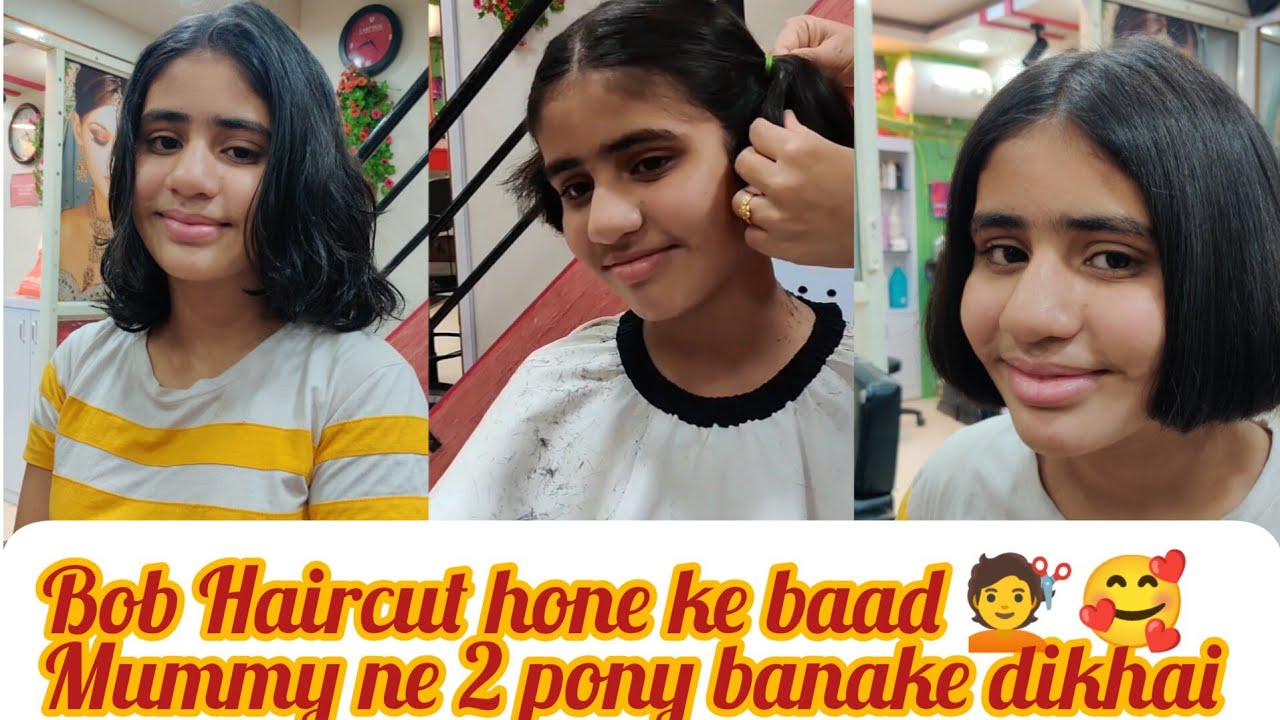 Bob Haircut hone ke baad mummy ne 2 pony banake dikhai | fullvideo upload |@DazzlerHairBeautyHub