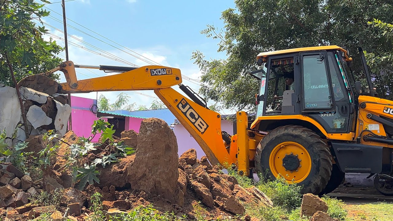 JCB 3DX Old House Demolition & Land Leveling Work | Full Heavy Machine Action || jcb video 
