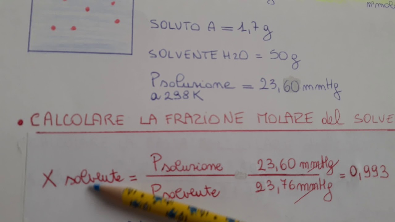 Lezione 4 esercizio tensione di vapore