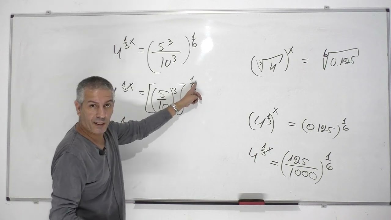 פתרון משוואה מעריכית 5 יחל-קצת יותר קשה .