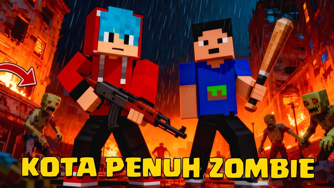 KITA BERTAHAN HIDUP DI DUNIA ZOMBIE SUSAH BANGET DI MCPE