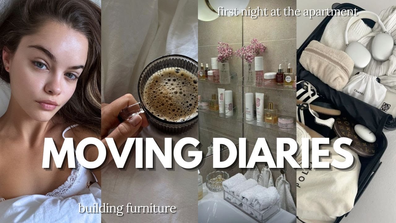 MOVING DIARIES ♡ first night at the apartment, building furniture, organizing