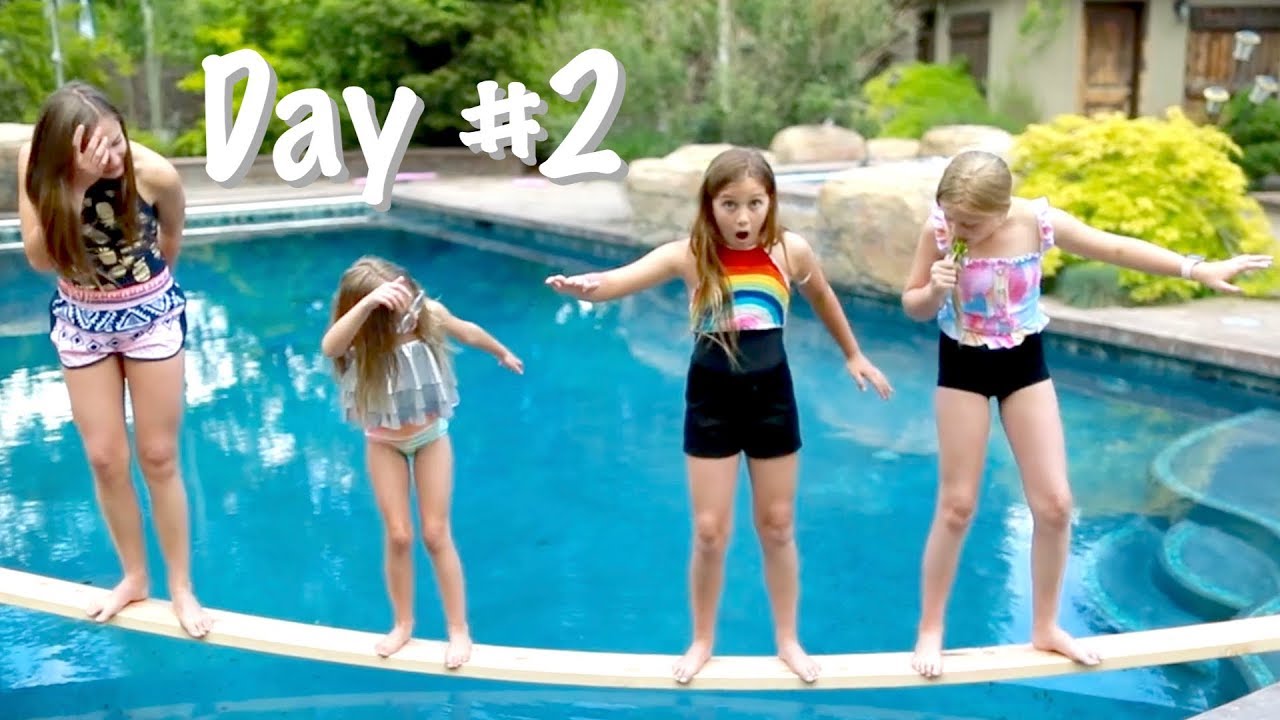 LAST TO FALL IN the POOL WINS! Challenge!! w/the shumway show