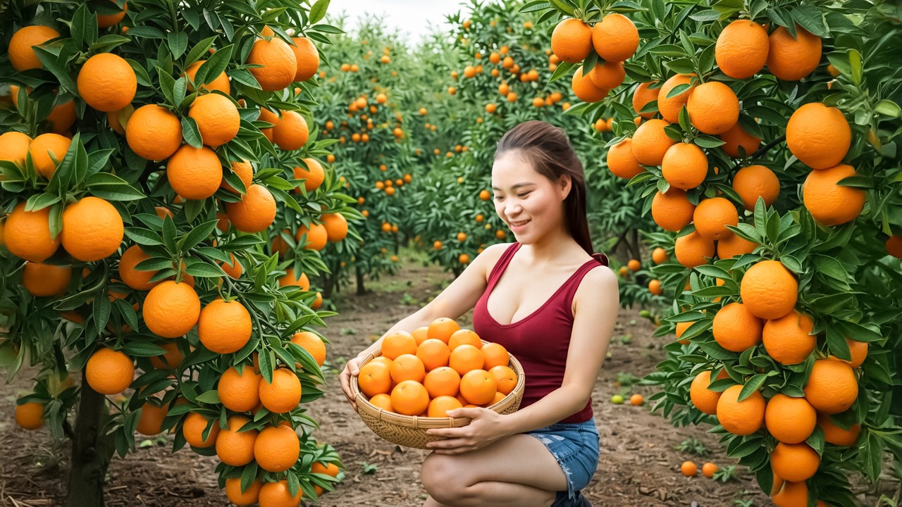 Harvesting Sweet Oranges at Dawn  | Simple Farm Life & Fresh Country Market Vibes