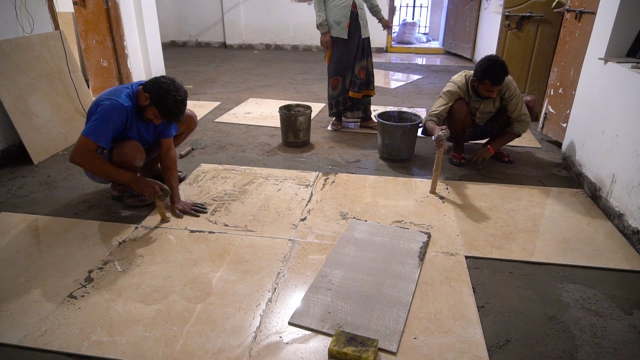 How To Laying Vitrified Tiles / 800mm X800mm tiles Laying