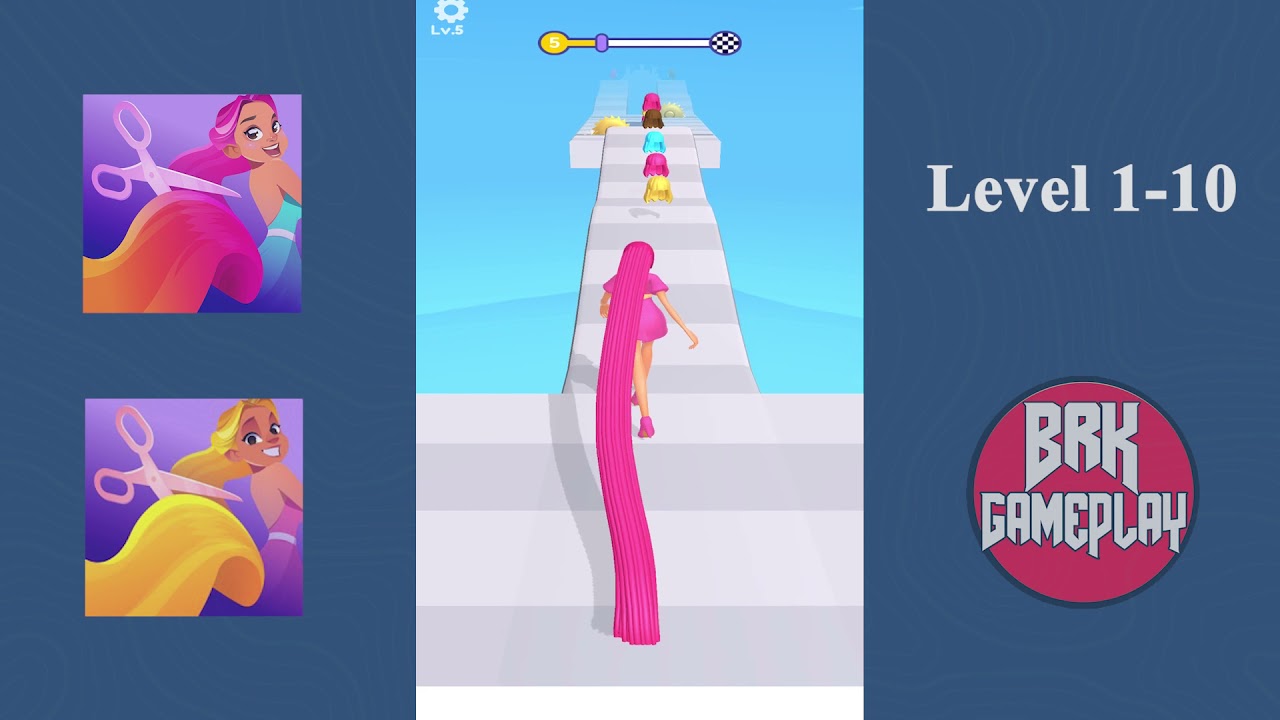 Hair Challenge Level 1- 10 Walkthrough All Level Gameplay ( Android / IOS )