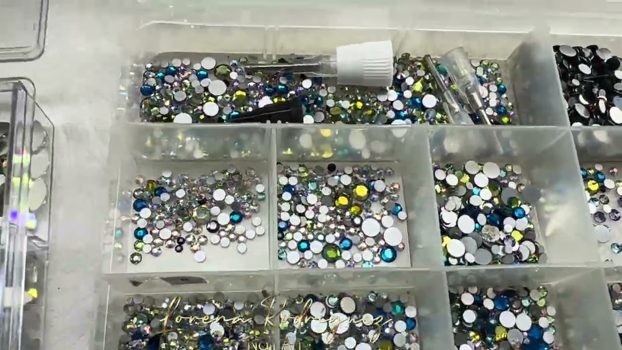 💦 UÑAS Color Agua con Glitter y Cristales ¡Resultado Increíble!   