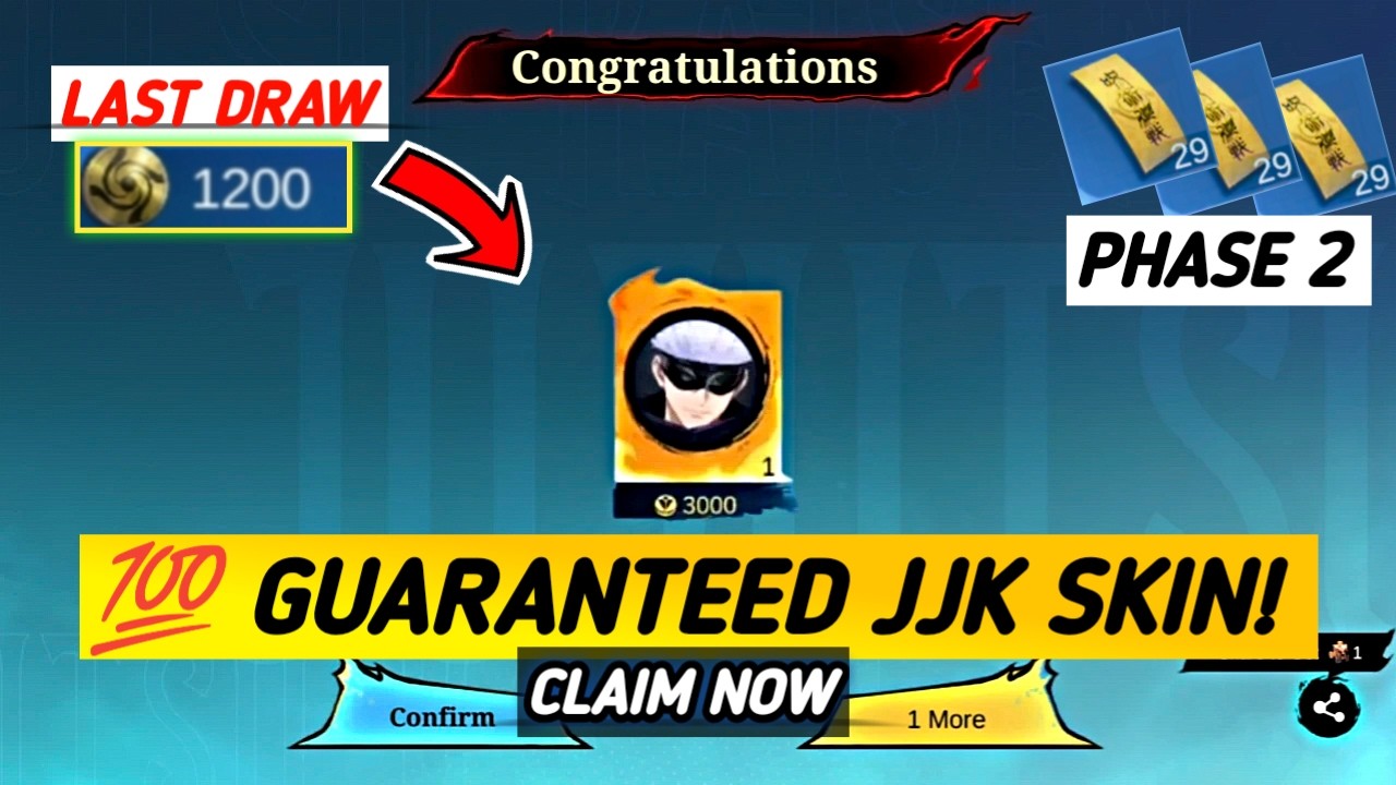 GET GUARANTEED COLLAB SKIN NOW! MLBB X JJK PHASE 2 DRAW (1200 Crests ✅)! - MLBB