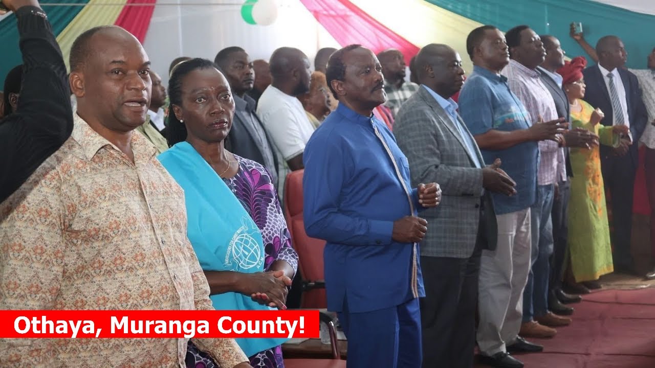 Gachagua,  Kalonzo, Matiangi and other united opposition leaders attending church in Othaya, Muranga