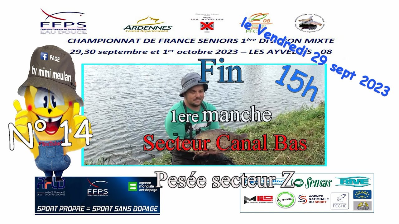 N°14  Championnat de France de Pêche mixte les Ayvelles 2023( fin 1ere manche)