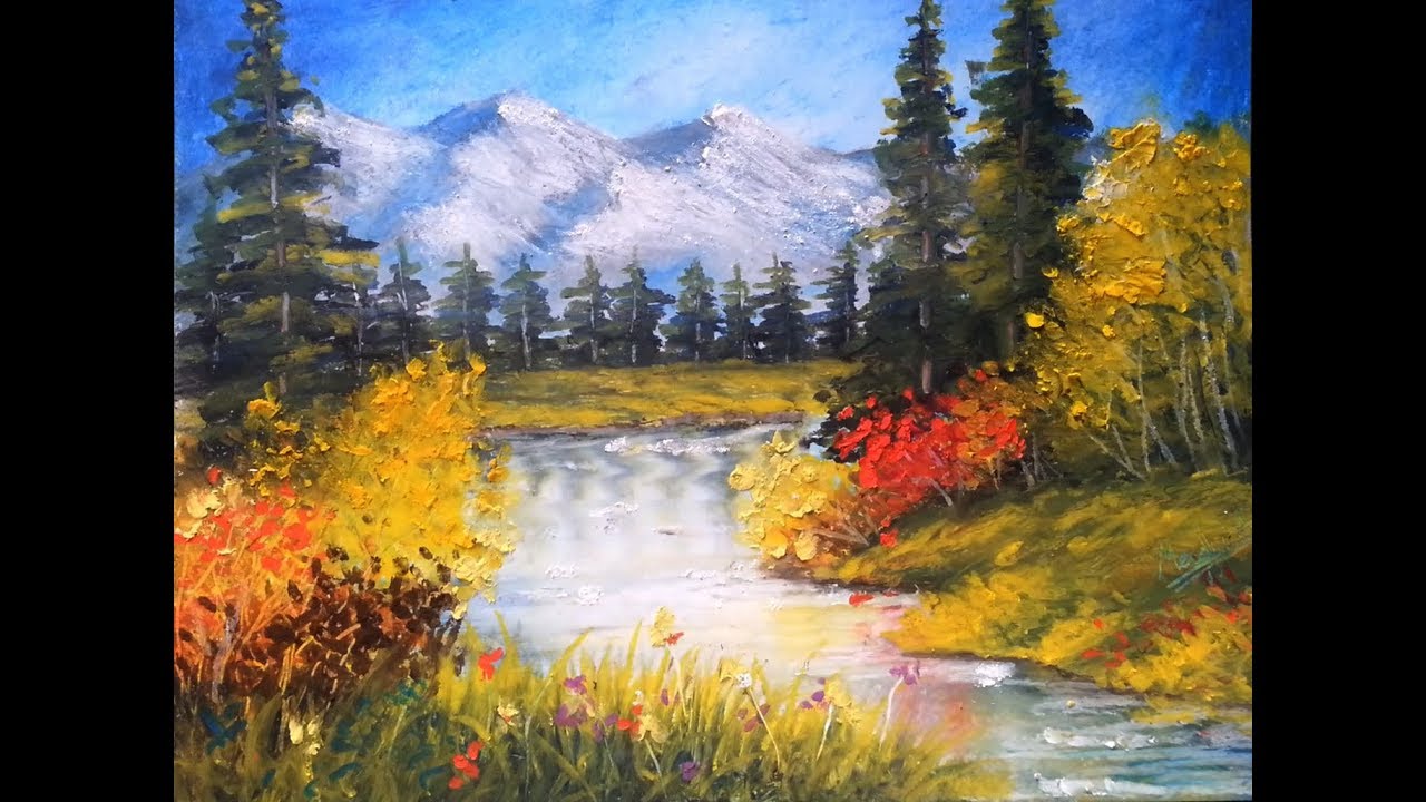 Countryside - Oil Pastel tutorial | How to paint a landscape with oil pastel | LONG VERSION