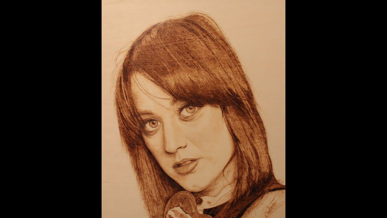 Katy Perry Wood burning art on plywood