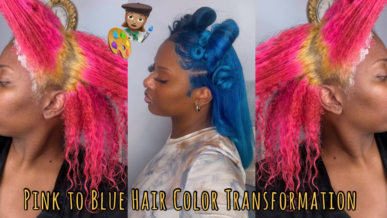 DYEING MY HAIR FROM PINK TO BLUE | I Damaged My Hair AGAIN! **COMPLETE CHAOS**