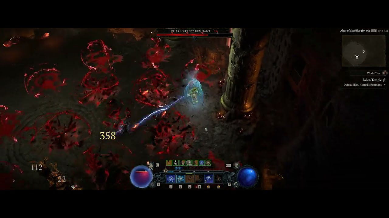 Diablo 4 60 sorc arc lash world tier 4 boss