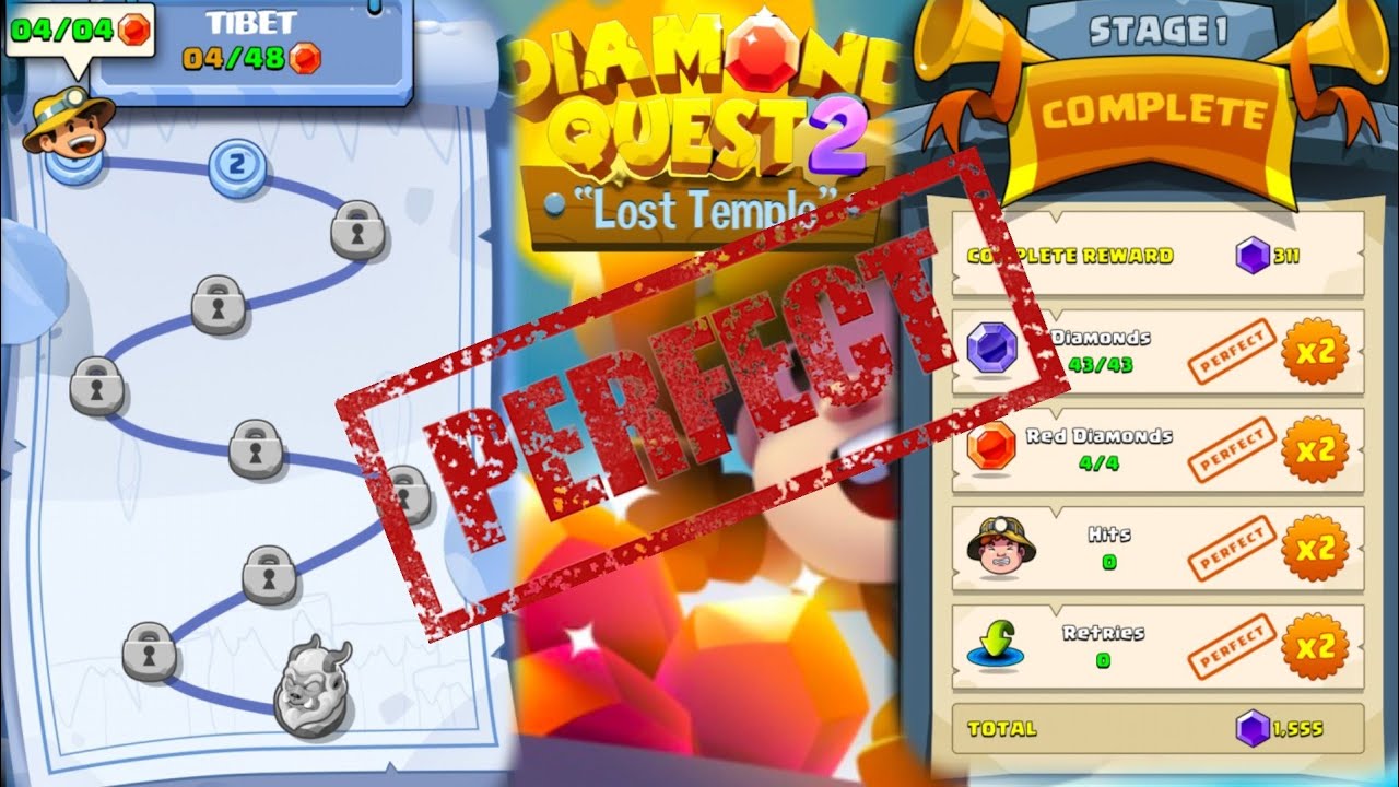 Diamond Quest 2 Tibet Stage 1 (Perfect Play)