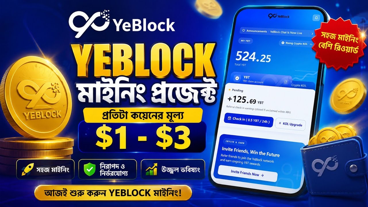 YeBlock Mining Project | YeBlock Mining Airdrop | YeBlock Free Crypto Mining