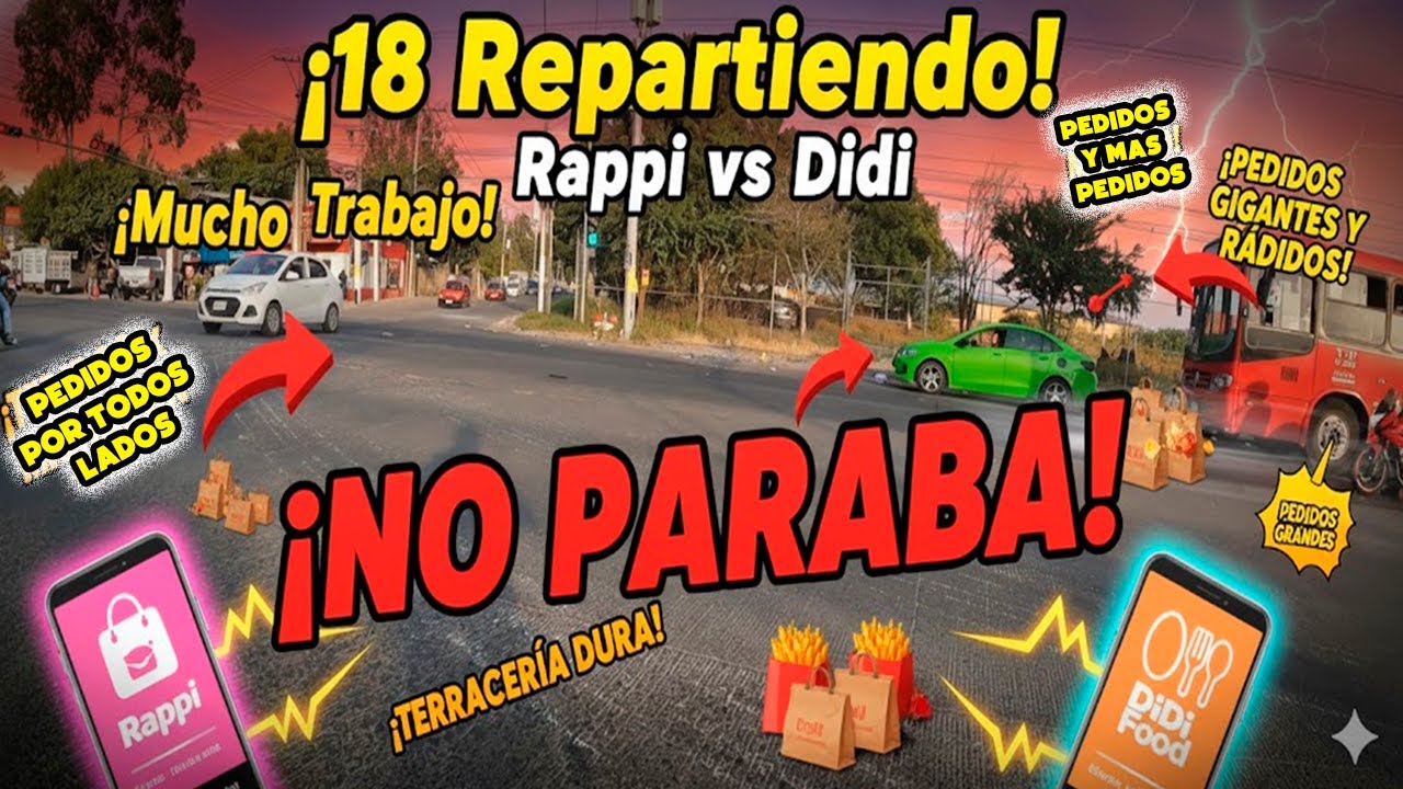 Dia 18 - SIN PARAR! 😰 Rappi vs Didi: 💸 El día más loco trabajando en Rappi y Didi Food