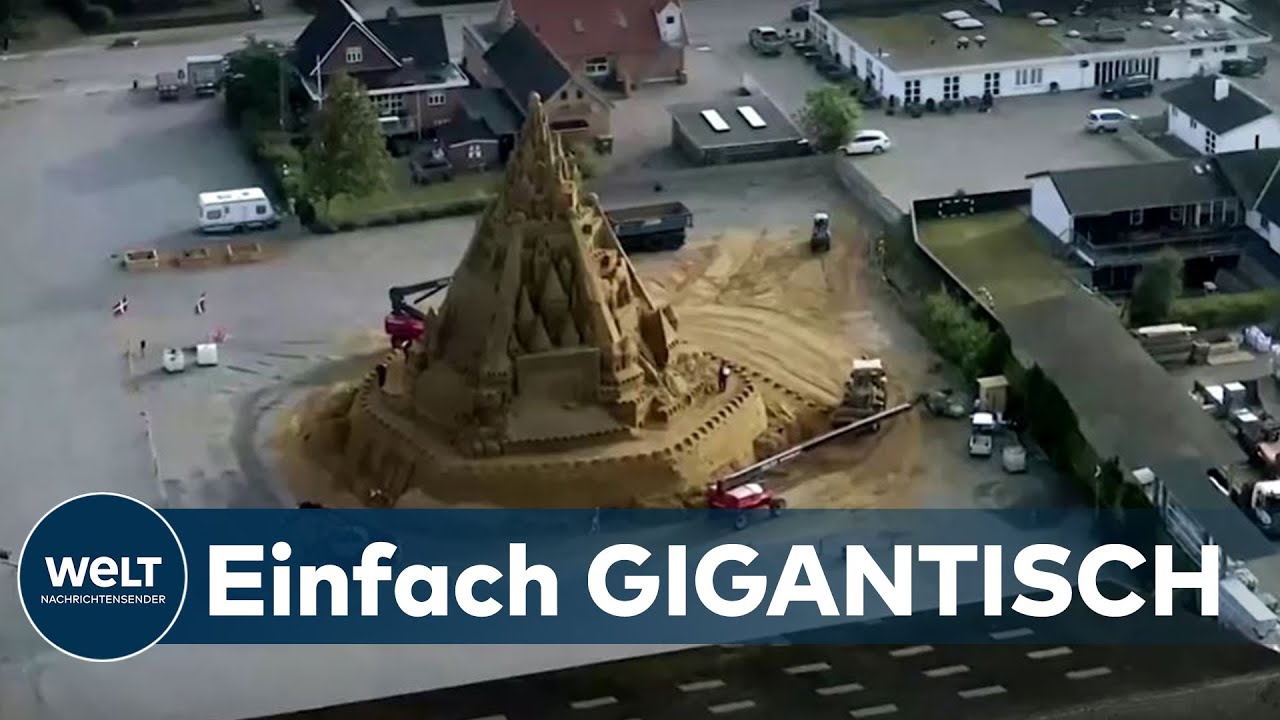 NEUER WELTREKORD: 4860 Tonnen dänischer Sand – höchste Sandburg der Welt gebaut