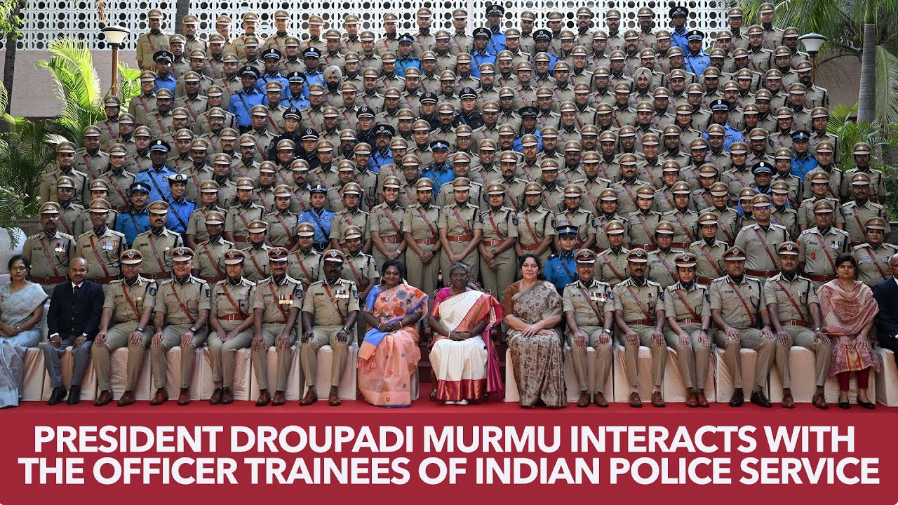 President Droupadi Murmu interacts with the Officer Trainees of Indian Police Service(74th RR Batch)