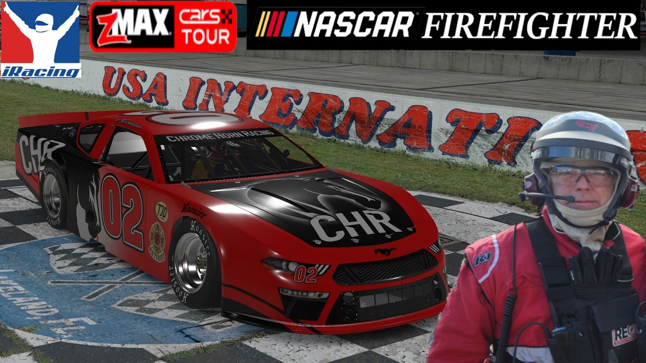 NASCAR Firefighter behind the wheel USA Speedway (official)