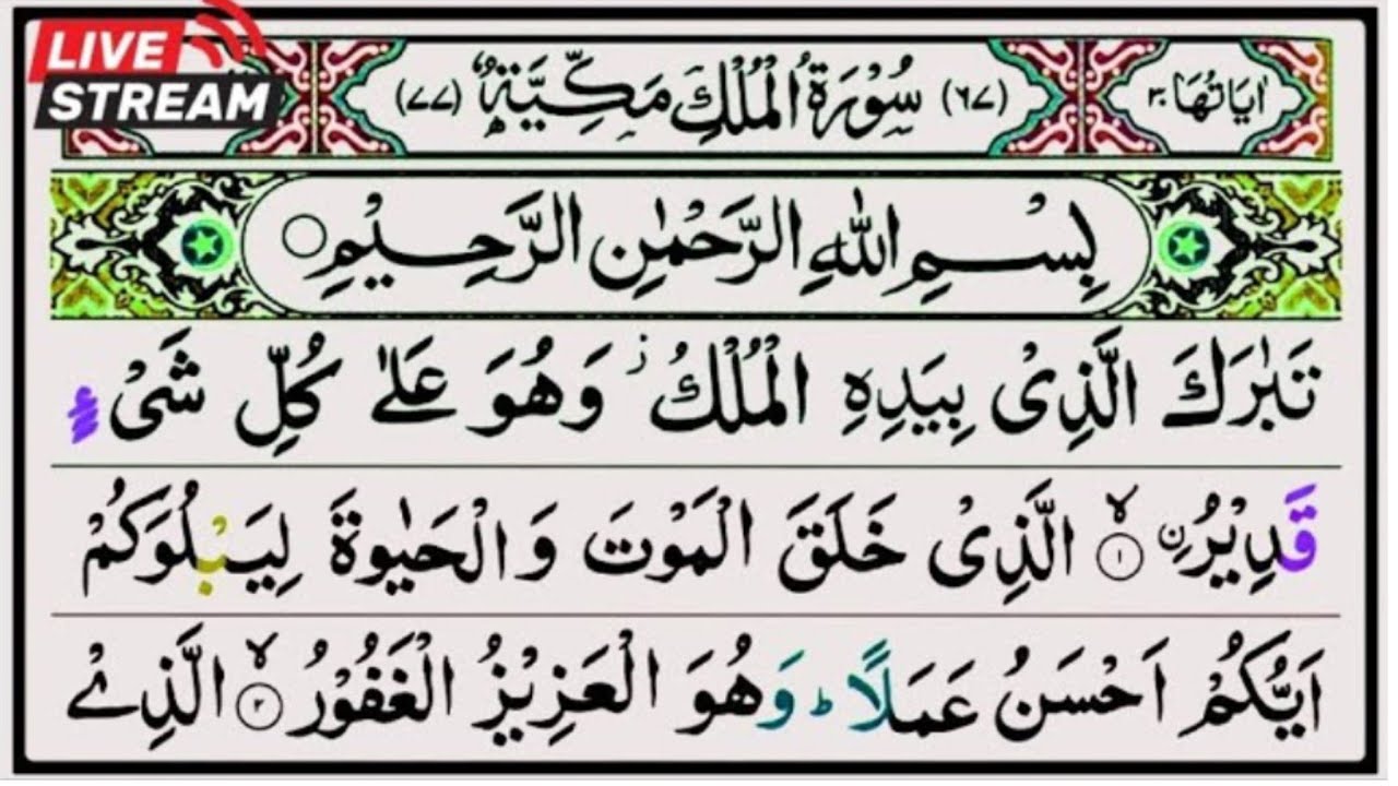 🔴 Surah Al-Mulk (سورة الملك) LIVE | Sheikh Abdul Rahman Al-Sudais | Arabic Text | 24/7 Stream