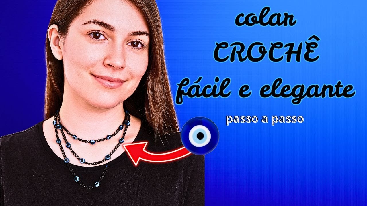 Como fazer colar  em croch&ecirc;  com contas moda e estilo muito f&aacute;cil passo a passo @marlythibes