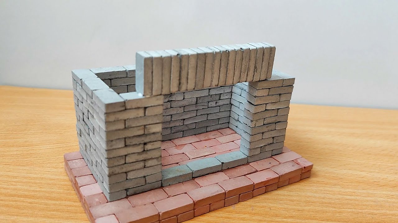 DIY Miniature Fireplace tutorial  / Making Amazing Mini Fireplace with Mini Bricks
