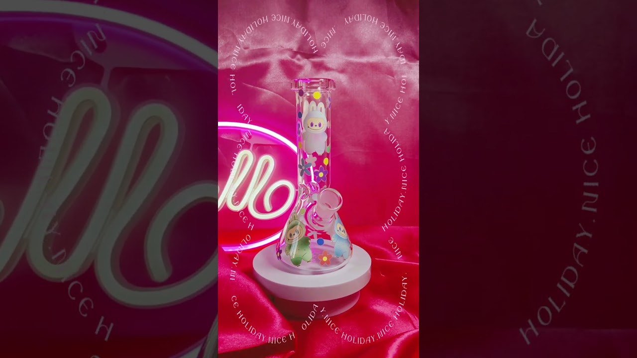 Playful Labubu Inspired Glass Beaker Bong
