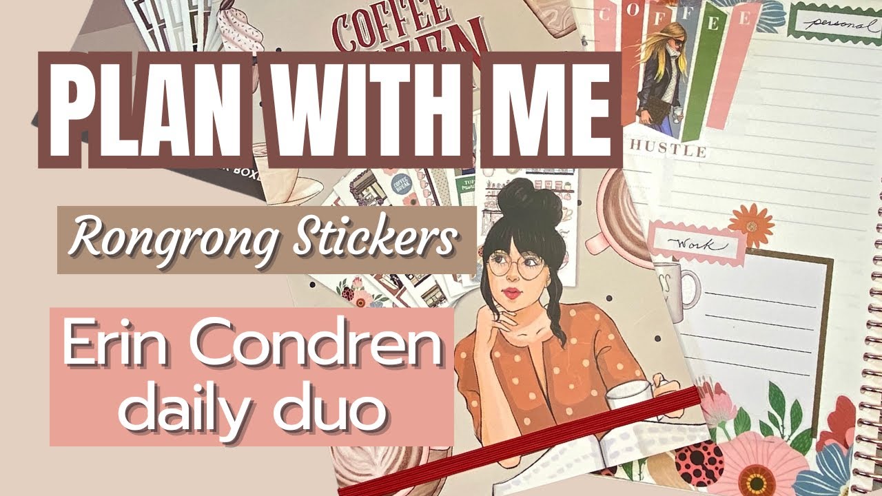 Daily Plan With Me | Erin Condren Daily Duo | Rongrong Coffee Queen