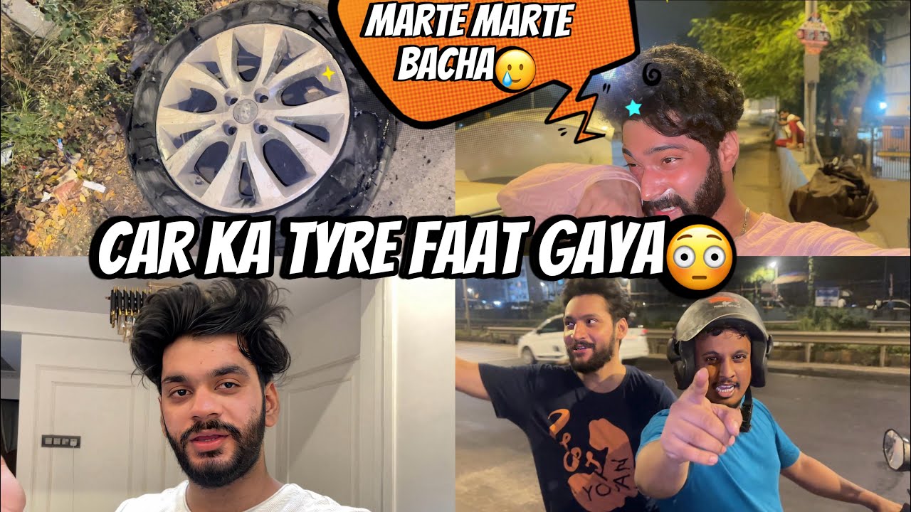 Car ke Saat Hadsa Hogaya Bala Tal Gai | Zeeshan and Abresh | tyre fat gaya