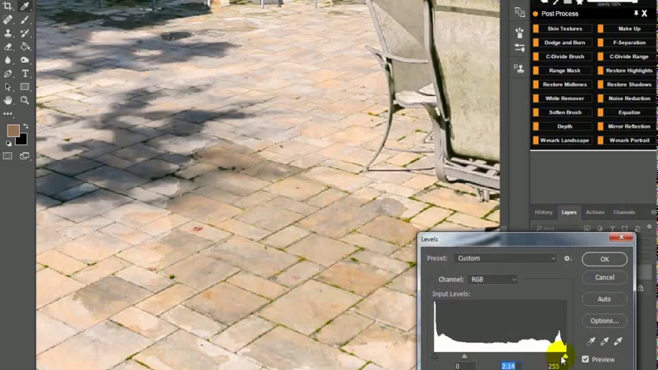 Photoshop Tutorial : Remove water puddle Range mask