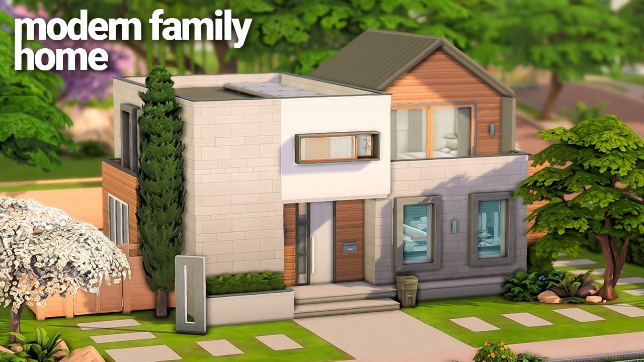 Modern Family Home in Newcrest 📐 The Sims 4 Speed Build || Save File