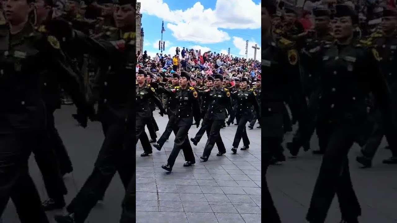 Contingente de la Escuela militar de clases de sanidad, desfile Civico Militar 2025
