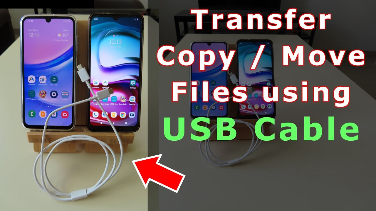 Передача файлов с телефона на телефон с помощью кабеля USB-C. Копирование/перемещение данных на м...