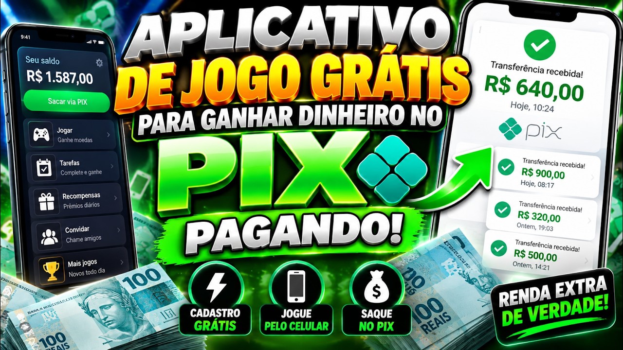 APLICATIVO DE JOGO GR&Aacute;TIS PARA GANHAR DINHEIRO NO PIX PAGANDO!