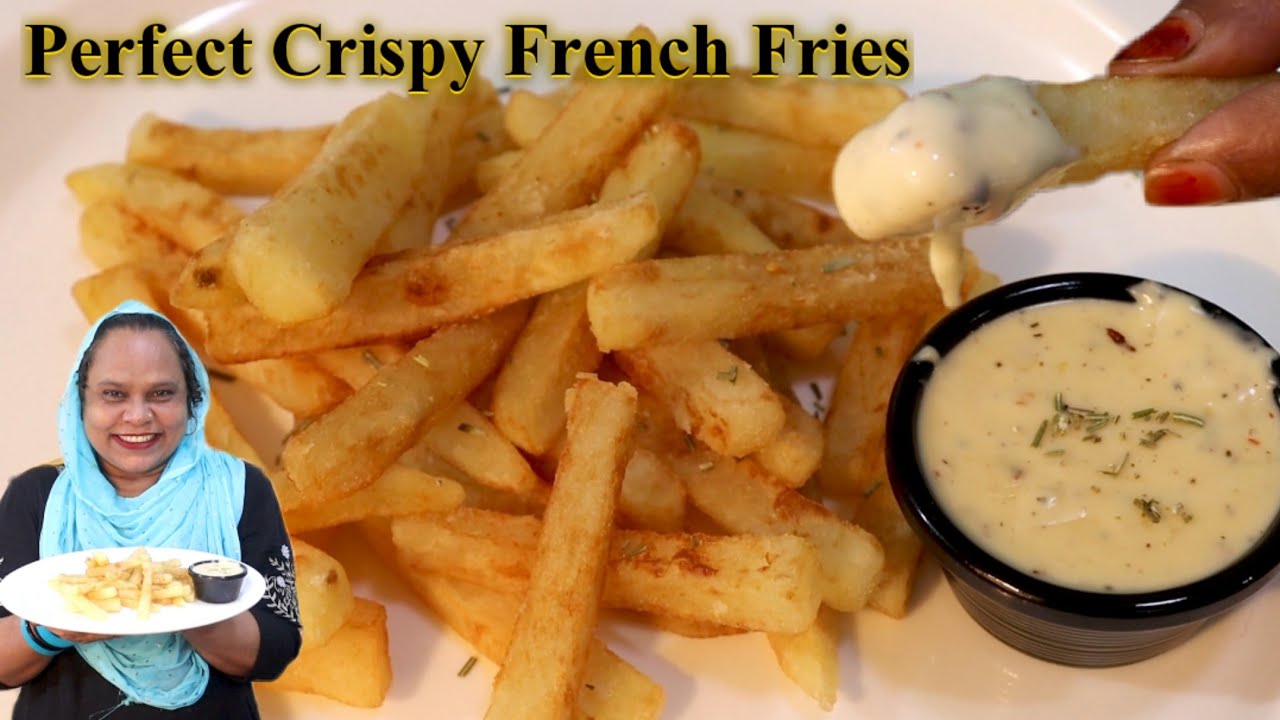 Crispy French Fries Recipe With Tips & Tricks | Garlic Cheese Souce | French Fries Recipe