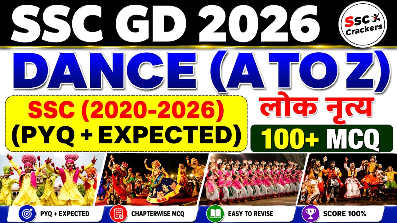Folk Dance of India (A to Z) | 100+ MCQ Questions | SSC Asked 2020-2026 | Indian Folk Dance GK