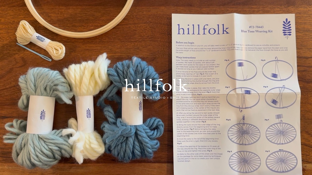 How to Warp Your Hoop | Hillfolk Blue Tone Weaving Kit