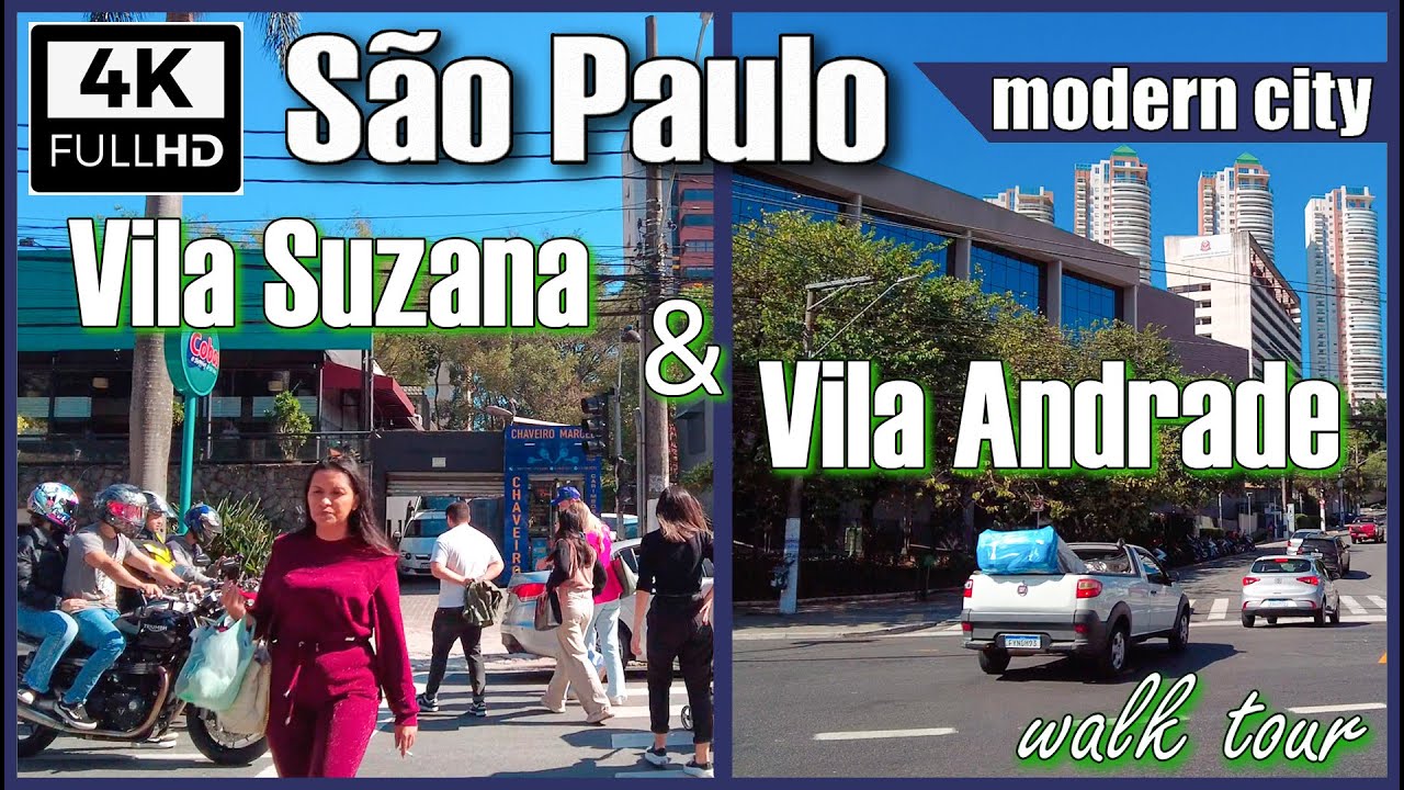 [4K] Vila Andrade e Vila Suzana  - Morumbi 4k - Sao Paulo walking tour 4k - Sao Paulo walk