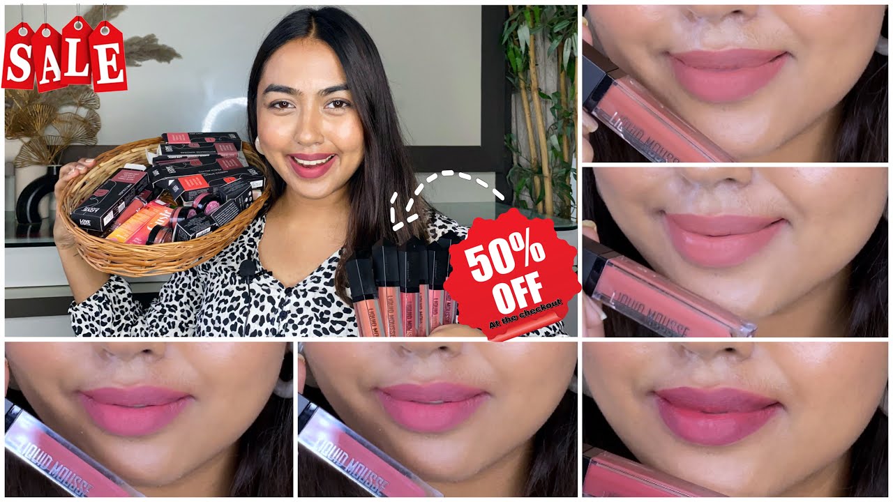 UPTO 50% Off MY STORE MAKEUP HAUL |LOVE EARTH LIQUID LIPSTICK & CREAM BLUSHES SWATCHES NUDE LIPSTICK