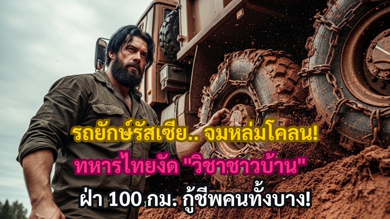 รถบรรทุกยักษ์รัสเซียติดหล่ม! ทหารไทยงัด 