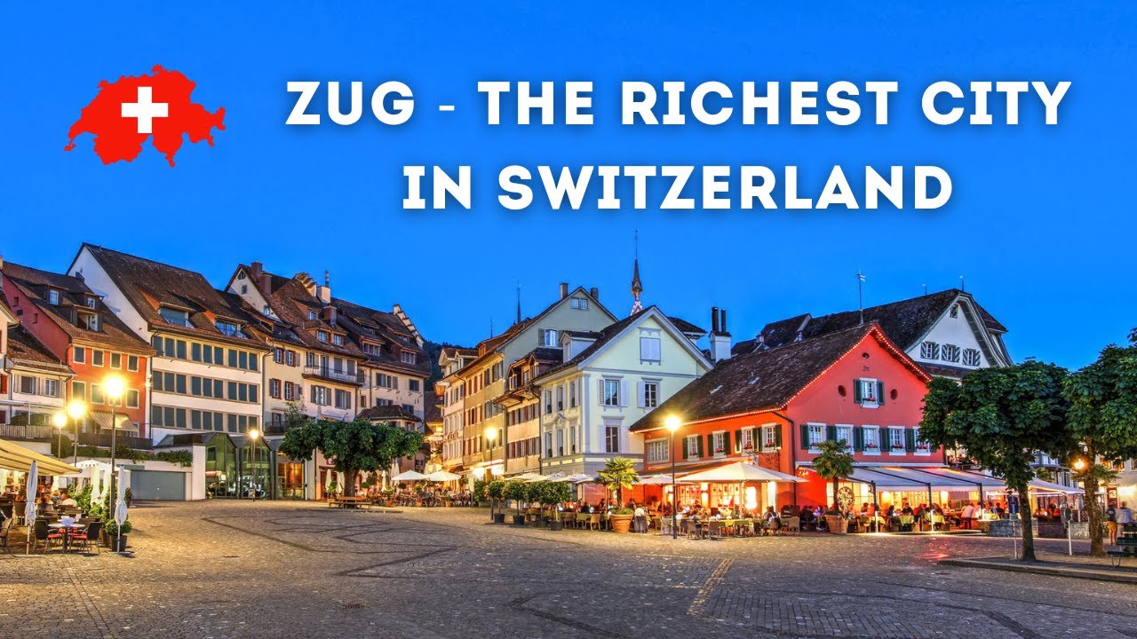 Relaxing evening walk in Zug, Switzerland, ASMR 4K. Nature Sounds Calming Birdsong Sound of Water