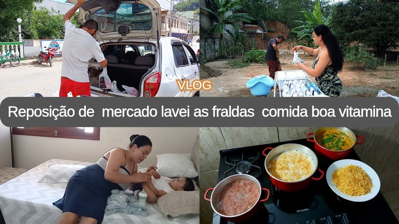 Reposição de mercado lavei todas as fraldas ecológica  comida caseira rotina de sono vitamina