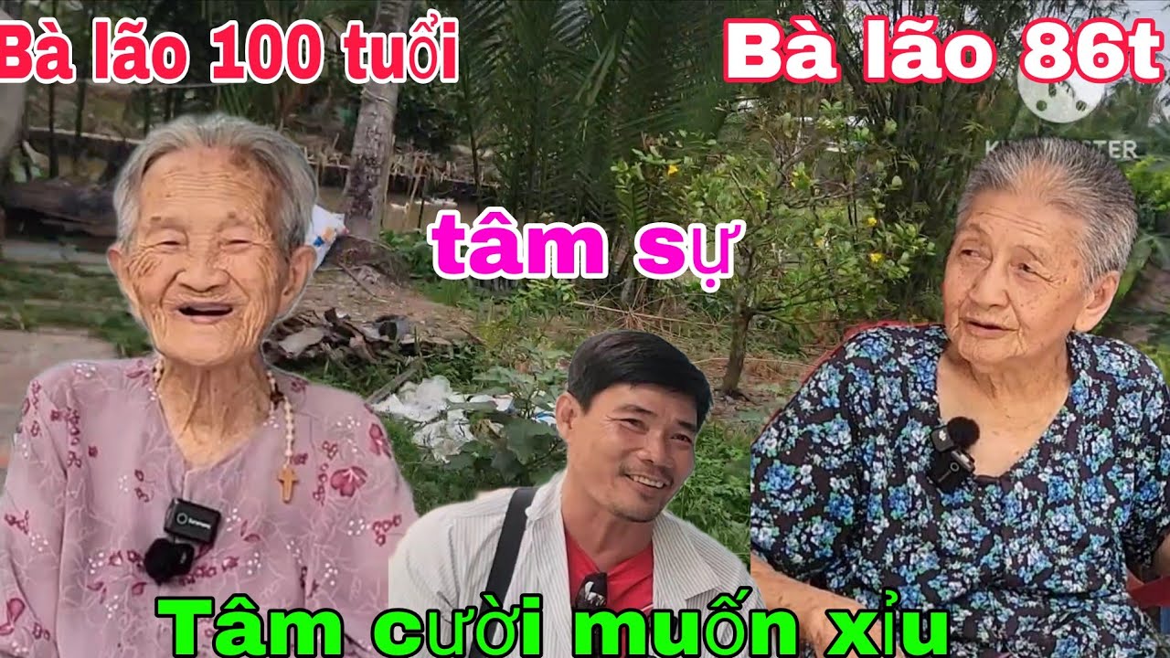Bà lão 100 tuổi cùng Bà lão 86 tuổi trò chuyện Thiện Tâm không nhịn được cười. 