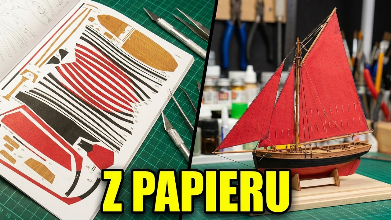 Ł&oacute;dź żaglowa Galway Hooker  WAK. #papermodel #modelarstwo #karton #hobby  #scalemodel #wak