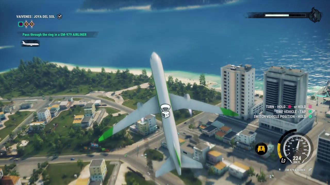 Just Cause 4 difficult stunt Vaivenes: Joya Del Sol with EM-979 Airliner