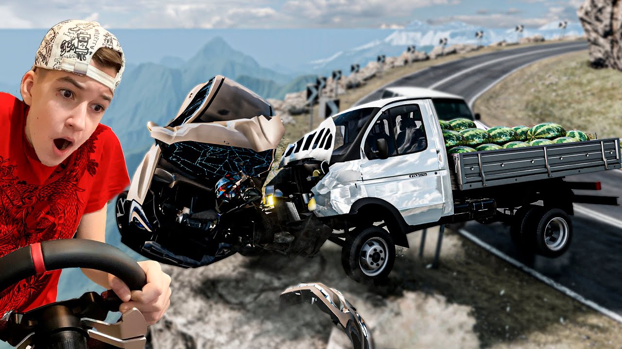 ДОСТАВКА АРБУЗОВ в ГОРАХ на ГАЗЕЛИ ЗАКОНЧИЛАСЬ АВАРИЕЙ...! I BeamNg.drive